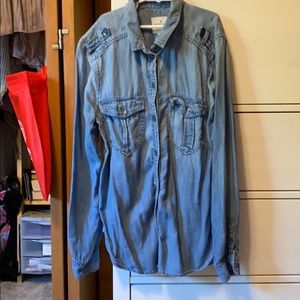 American Eagle denim button up